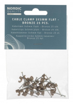 Nordic Quality Kabelklipps 3x5mm, Brons, 25 st