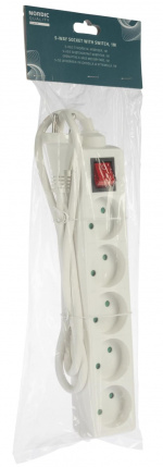 Nordic Quality 5-vägs kontakt m/brytare (D), 1m