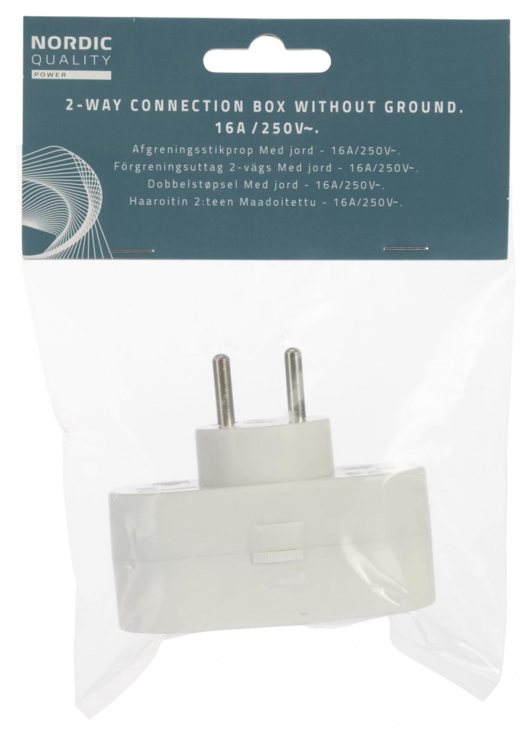 Nordic Quality 2-vägs kontakt ojordad, Vit
