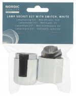 Nordic Quality Lampsockel E27 med brytare, Vit