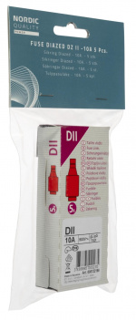 Nordic Quality Diazed DZ II säkringar, 10A, 5 st
