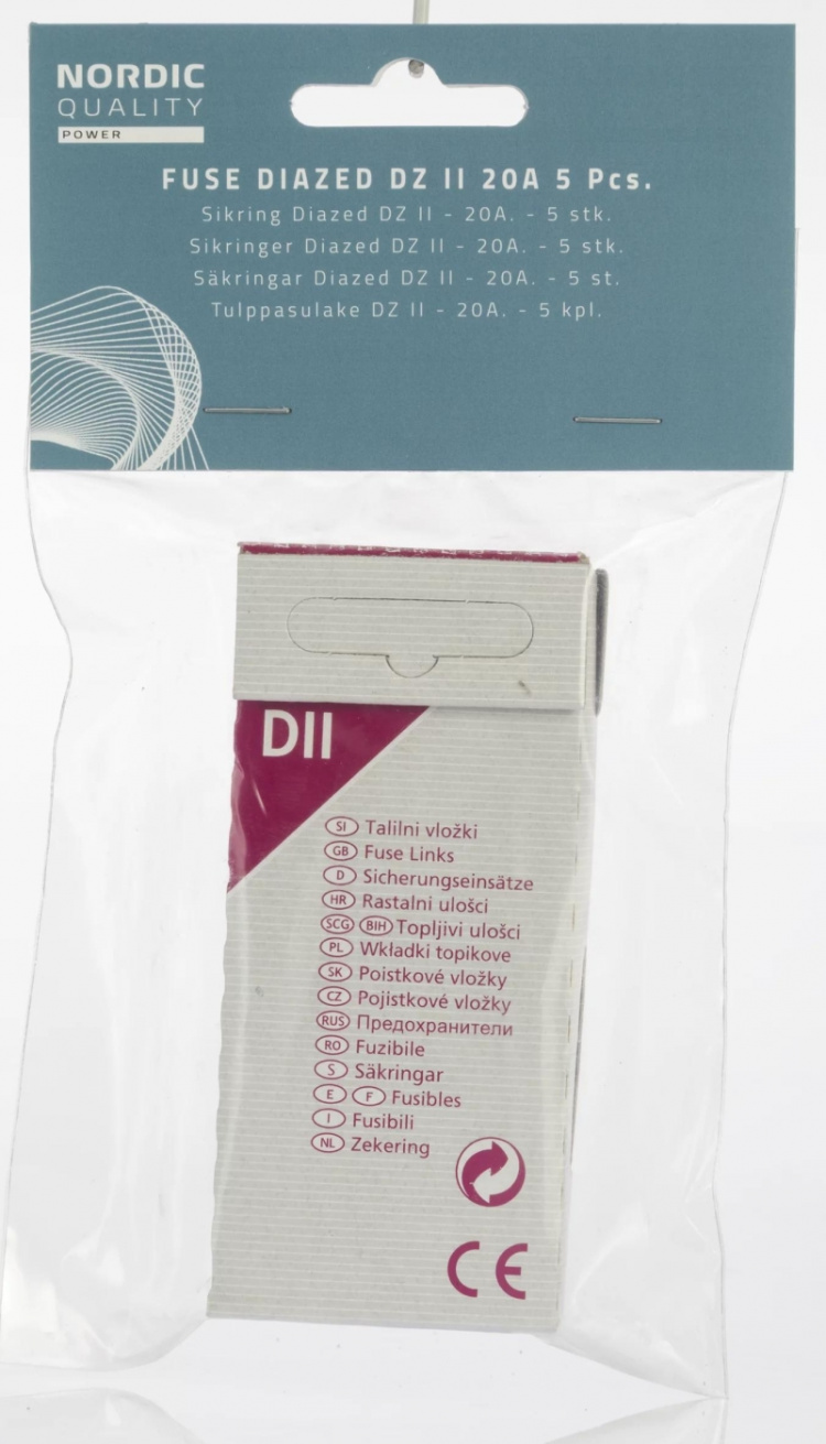 Nordic Quality Säkring Diazed DZ II 20A 5 st