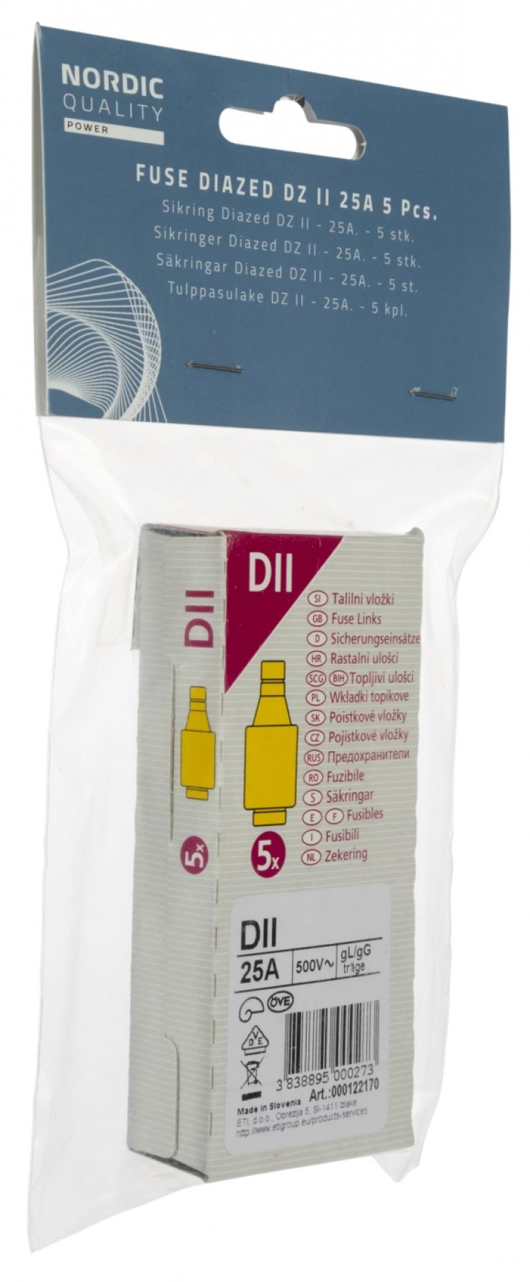 Nordic Quality Säkring Diazed DZ II 25A 5 st