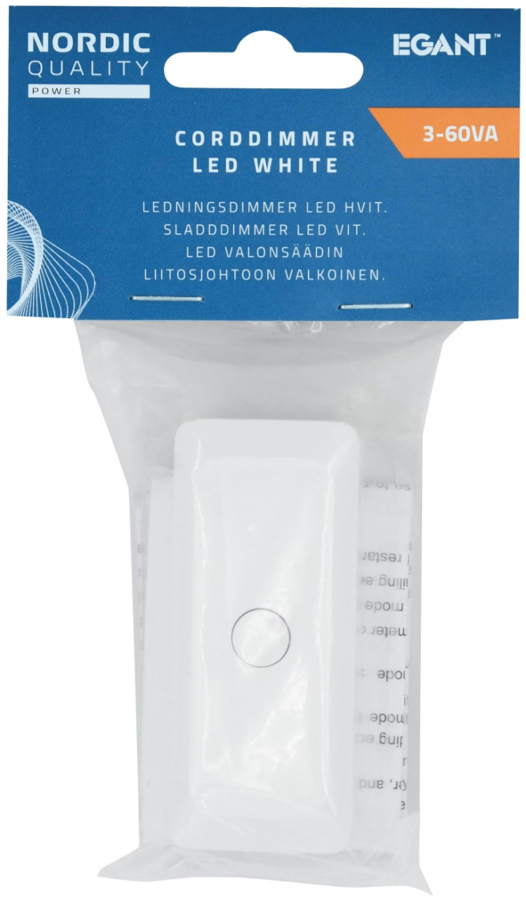 Nordic Quality Sladddimmer 3-60vA LED. Vit