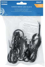 Nordic Quality Sladdimmer 3-60vA 1,2+0,8m m. stickpropp Svart