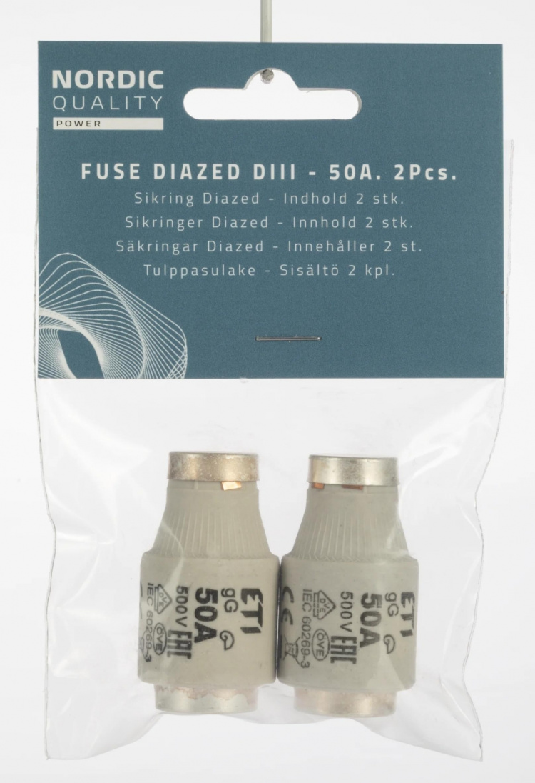 Nordic Quality Säkring Diazed DIII 50A 2 st