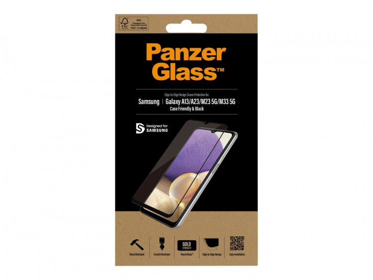 PanzerGlass skärmskydd svart transparent Samsung Galaxy A13