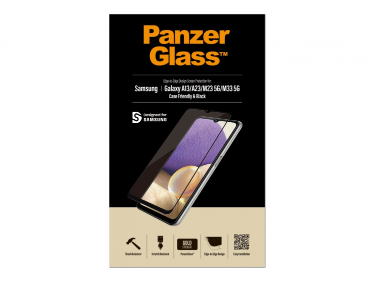 PanzerGlass skärmskydd svart transparent Samsung Galaxy A13