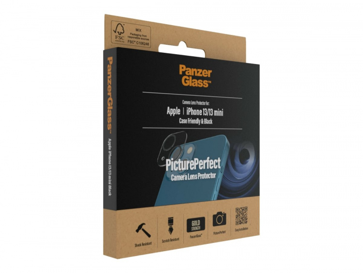 PanzerGlass linsskydd svart transparent Apple iPhone 13
