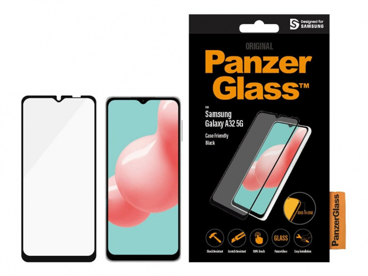 PanzerGlass Case Friendly Skärmskydd Svart Transparent Samsung Galaxy A32 5G PanzerGlass Case Friendly Skärmskydd Svart Transparent Samsung Galaxy A32 5G