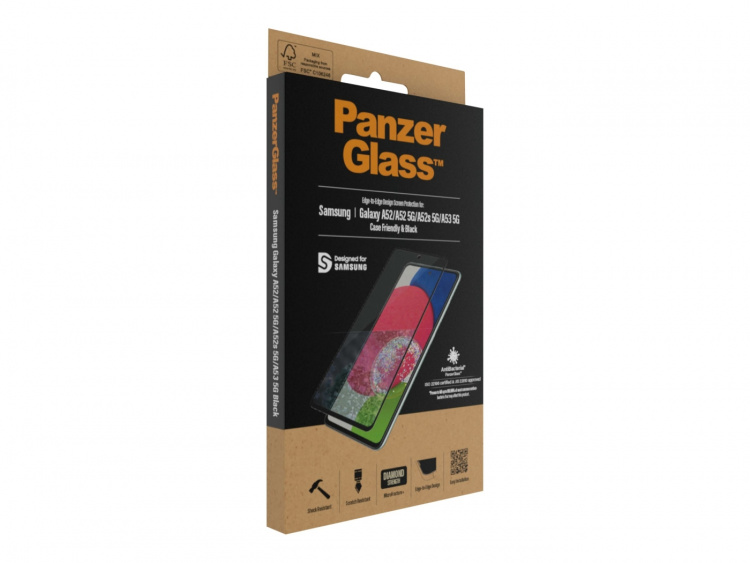 PanzerGlass skärmskydd svart transparent Samsung Galaxy A52, A52 5G