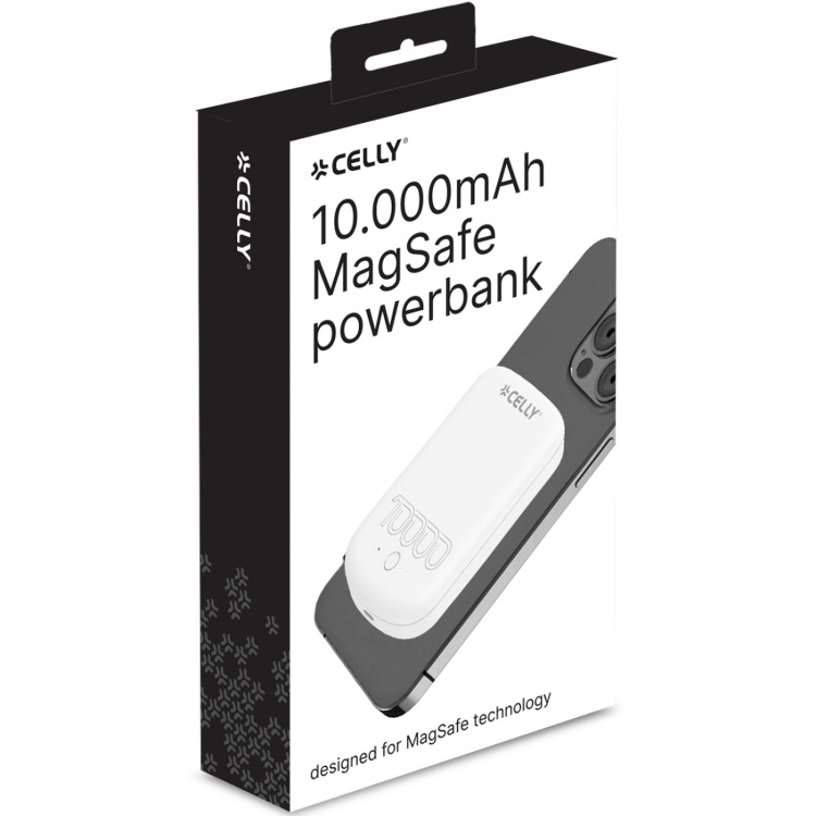 Celly PowerBank 10.000 mAh 10W MagSafe-kompatibel Vit