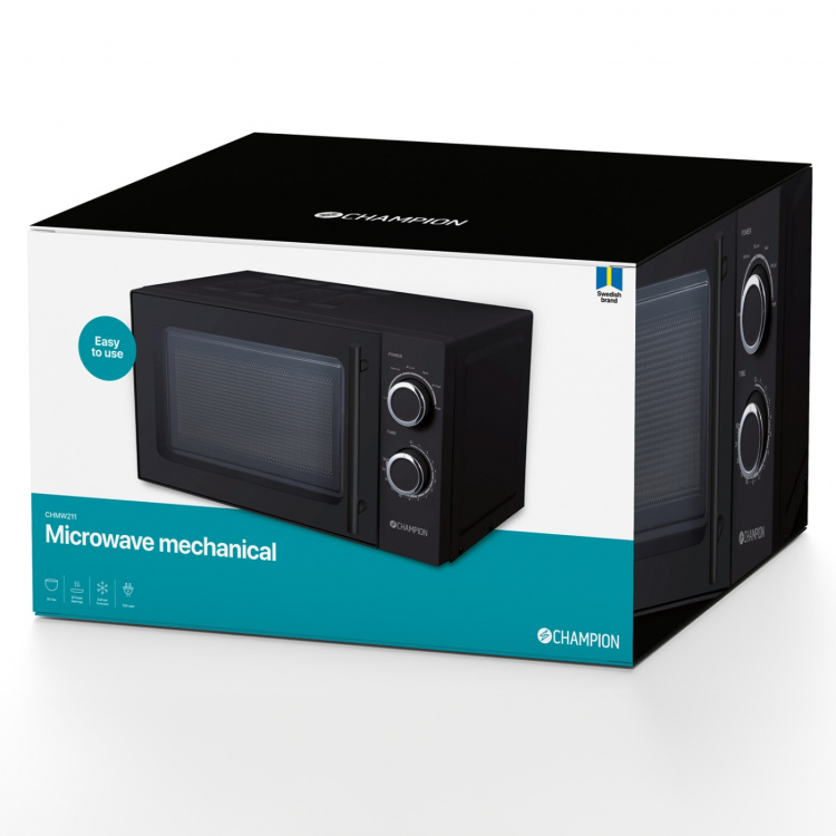 Champion Mikrovågsugn 20L 700W MW211 Svart Champion Mikrovågsugn 20L 700W MW211 Svart