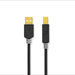 Nedis USB-kabel | USB 2.0 | USB-A Hane | USB-B Hane | 480 Mbps | Guldplaterad | 1.00 m | Rund | PVC | Antracit | Låda Nedis USB-kabel | USB 2.0 | USB-A Hane | USB-B Hane | 480 Mbps | Guldplaterad | 1.00 m | Rund | PVC | Antracit | Låda