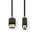 Nedis USB-kabel | USB 2.0 | USB-A Hane | USB-B Hane | 480 Mbps | Guldplaterad | 1.00 m | Rund | PVC | Antracit | Låda Nedis USB-kabel | USB 2.0 | USB-A Hane | USB-B Hane | 480 Mbps | Guldplaterad | 1.00 m | Rund | PVC | Antracit | Låda