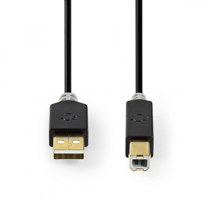 Nedis USB-kabel | USB 2.0 | USB-A Hane | USB-B Hane | 480 Mbps | Guldplaterad | 3.00 m | Rund | PVC | Antracit | Kartong med fönster Nedis USB-kabel | USB 2.0 | USB-A Hane | USB-B Hane | 480 Mbps | Guldplaterad | 3.00 m | Rund | PVC | Antracit | Kartong med fönster