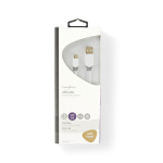 Nedis USB-kabel | USB 2.0 | USB-A Hane | USB Micro-B Hane | 480 Mbps | Guldplaterad | 1.00 m | Platt | PVC | Vit | Kartong med fönster