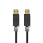 Nedis USB-kabel | USB 3.2 Gen 1 | USB-A Hane | USB-A Hane | 5 Gbps | Guldplaterad | 2.00 m | Rund | PVC | Antracit | Låda Nedis USB-kabel | USB 3.2 Gen 1 | USB-A Hane | USB-A Hane | 5 Gbps | Guldplaterad | 2.00 m | Rund | PVC | Antracit | Låda