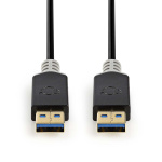 Nedis USB-kabel | USB 3.2 Gen 1 | USB-A Hane | USB-A Hane | 5 Gbps | Guldplaterad | 2.00 m | Rund | PVC | Antracit | Låda Nedis USB-kabel | USB 3.2 Gen 1 | USB-A Hane | USB-A Hane | 5 Gbps | Guldplaterad | 2.00 m | Rund | PVC | Antracit | Låda