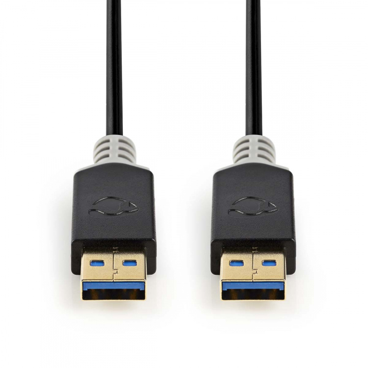 Nedis USB-kabel | USB 3.2 Gen 1 | USB-A Hane | USB-A Hane | 5 Gbps | Guldplaterad | 2.00 m | Rund | PVC | Antracit | Låda Nedis USB-kabel | USB 3.2 Gen 1 | USB-A Hane | USB-A Hane | 5 Gbps | Guldplaterad | 2.00 m | Rund | PVC | Antracit | Låda