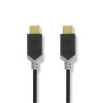 Nedis USB-kabel | USB 3.2 Gen 1 | USB-C™ Hane | USB-C™ Hane | 60 W | 4K@60Hz | 5 Gbps | Guldplaterad | 2.00 m | Rund | PVC | Svart | Låda