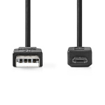 Nedis USB-kabel | USB 2.0 | USB-A Hane | USB Micro-B Hane | 480 Mbps | Nickelplaterad | 2.00 m | Rund | PVC | Svart | Låda