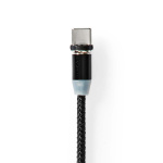 Nedis USB-kabel | USB 2.0 | USB-A Hane | USB Micro-B Hane / USB-C™ Hane | 10 W | No Data Transfer | Nickelplaterad | 2.00 m | Rund | Nylon | Svart | Låda