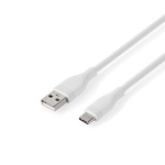 Nedis USB-kabel | USB 2.0 | USB-A Hane | USB-C™ Hane | 15 W | 480 Mbps | Nickelplaterad | 1.50 m | Rund | Silikon | Vit | Låda