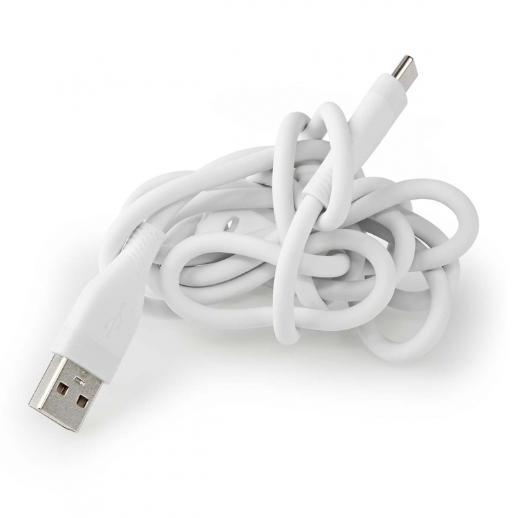 Nedis USB-kabel | USB 2.0 | USB-A Hane | USB-C™ Hane | 15 W | 480 Mbps | Nickelplaterad | 1.50 m | Rund | Silikon | Vit | Låda