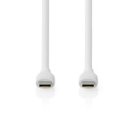 Nedis USB-kabel | USB 2.0 | USB-C™ Hane | USB-C™ Hane | 60 W | 480 Mbps | Nickelplaterad | 1.50 m | Rund | Silikon | Vit | Låda