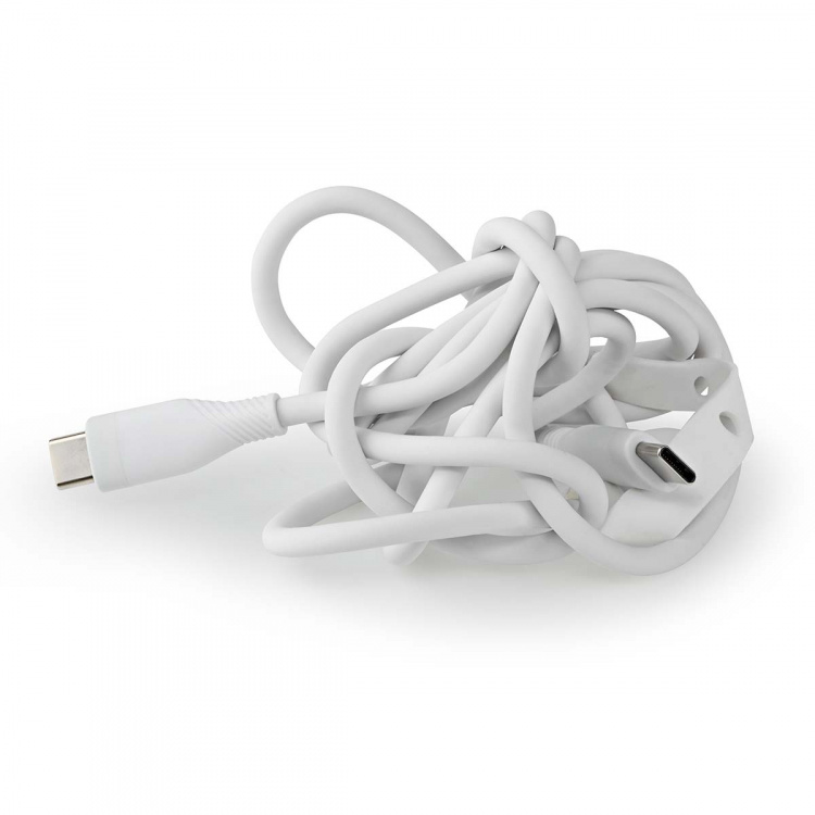 Nedis USB-kabel | USB 2.0 | USB-C™ Hane | USB-C™ Hane | 60 W | 480 Mbps | Nickelplaterad | 1.50 m | Rund | Silikon | Vit | Låda