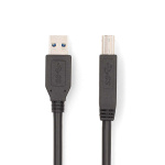 Nedis USB-kabel | USB 3.2 Gen 1 | USB-A Hane | USB-B Hane | 5 Gbps | Nickelplaterad | 2.00 m | Rund | PVC | Svart | Låda Nedis USB-kabel | USB 3.2 Gen 1 | USB-A Hane | USB-B Hane | 5 Gbps | Nickelplaterad | 2.00 m | Rund | PVC | Svart | Låda