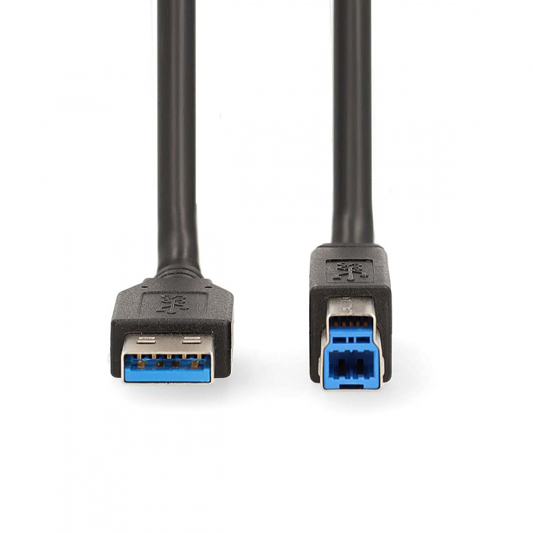 Nedis USB-kabel | USB 3.2 Gen 1 | USB-A Hane | USB-B Hane | 5 Gbps | Nickelplaterad | 2.00 m | Rund | PVC | Svart | Låda Nedis USB-kabel | USB 3.2 Gen 1 | USB-A Hane | USB-B Hane | 5 Gbps | Nickelplaterad | 2.00 m | Rund | PVC | Svart | Låda