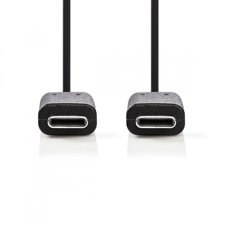 Nedis USB-kabel | USB 3.2 Gen 1 | USB-C™ Hane | USB-C™ Hane | 60 W | 4K@60Hz | 5 Gbps | Nickelplaterad | 1.00 m | Rund | PVC | Svart | Låda