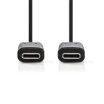 Nedis USB-kabel | USB 3.2 Gen 1 | USB-C™ Hane | USB-C™ Hane | 60 W | 4K@60Hz | 5 Gbps | Nickelplaterad | 2.00 m | Rund | PVC | Svart | Låda Nedis USB-kabel | USB 3.2 Gen 1 | USB-C™ Hane | USB-C™ Hane | 60 W | 4K@60Hz | 5 Gbps | Nickelplaterad | 2.00 m | Rund | PVC | Svart | Låda