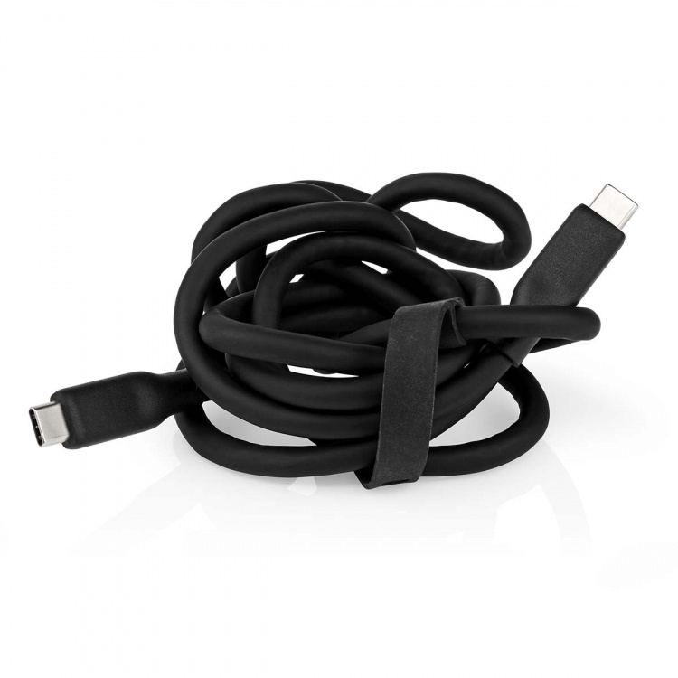 Nedis USB-kabel | USB 3.2 Gen 1 | USB-C™ Hane | USB-C™ Hane | 60 W | 4K@30Hz | 5 Gbps | Nickelplaterad | 1.50 m | Rund | Silikon | Svart | Låda