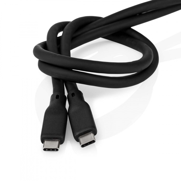 Nedis USB-kabel | USB 3.2 Gen 1 | USB-C™ Hane | USB-C™ Hane | 60 W | 4K@30Hz | 5 Gbps | Nickelplaterad | 1.50 m | Rund | Silikon | Svart | Låda