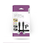 Nedis USB-kabel | USB 3.2 Gen 1 | USB-C™ Hane | USB-C™ Hane | 60 W | 4K@30Hz | 5 Gbps | Nickelplaterad | 1.50 m | Rund | Silikon | Svart | Låda