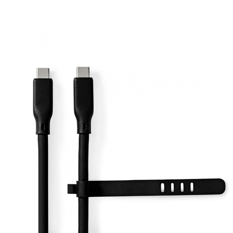 Nedis USB-kabel | USB 3.2 Gen 2 | USB-C™ Hane | USB-C™ Hane | 240 W | 8K@30Hz | 20 Gbps | Nickelplaterad | 1.00 m | Rund | Silikon | Svart | Låda Nedis USB-kabel | USB 3.2 Gen 2 | USB-C™ Hane | USB-C™ Hane | 240 W | 8K@30Hz | 20 Gbps | Nickelplaterad | 1.00 m | Rund | Silikon | Svart | Låda