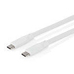 Nedis USB-kabel | USB 3.2 Gen 2 | USB-C™ Hane | USB-C™ Hane | 240 W | 8K@30Hz | 20 Gbps | Nickelplaterad | 1.00 m | Rund | Silikon | Vit | Låda