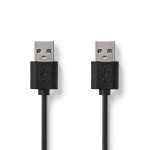 Nedis USB-kabel | USB 2.0 | USB-A Hane | USB-A Hane | 480 Mbps | Nickelplaterad | 2.00 m | Rund | PVC | Svart | Label Nedis USB-kabel | USB 2.0 | USB-A Hane | USB-A Hane | 480 Mbps | Nickelplaterad | 2.00 m | Rund | PVC | Svart | Label