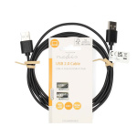 Nedis USB-kabel | USB 2.0 | USB-A Hane | USB-A Hane | 480 Mbps | Nickelplaterad | 2.00 m | Rund | PVC | Svart | Label Nedis USB-kabel | USB 2.0 | USB-A Hane | USB-A Hane | 480 Mbps | Nickelplaterad | 2.00 m | Rund | PVC | Svart | Label