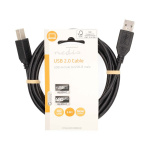 Nedis USB-kabel | USB 2.0 | USB-A Hane | USB-B Hane | 10 W | 480 Mbps | Nickelplaterad | 2.00 m | Rund | PVC | Svart | Label Nedis USB-kabel | USB 2.0 | USB-A Hane | USB-B Hane | 10 W | 480 Mbps | Nickelplaterad | 2.00 m | Rund | PVC | Svart | Label