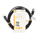 Nedis USB-kabel | USB 2.0 | USB-A Hane | USB-B Hane | 480 Mbps | Nickelplaterad | 3.00 m | Rund | PVC | Svart | Label Nedis USB-kabel | USB 2.0 | USB-A Hane | USB-B Hane | 480 Mbps | Nickelplaterad | 3.00 m | Rund | PVC | Svart | Label