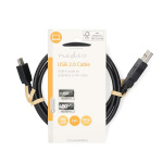 Nedis USB-kabel | USB 2.0 | USB-A Hane | USB Mini-B 5 pin Hane | 480 Mbps | Nickelplaterad | 1.00 m | Rund | PVC | Svart | Label Nedis USB-kabel | USB 2.0 | USB-A Hane | USB Mini-B 5 pin Hane | 480 Mbps | Nickelplaterad | 1.00 m | Rund | PVC | Svart | Label