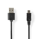 Nedis USB-kabel | USB 2.0 | USB-A Hane | Mini 5-Pin Hane | 480 Mbps | Nickelplaterad | 2.00 m | Rund | PVC | Svart | Label Nedis USB-kabel | USB 2.0 | USB-A Hane | Mini 5-Pin Hane | 480 Mbps | Nickelplaterad | 2.00 m | Rund | PVC | Svart | Label