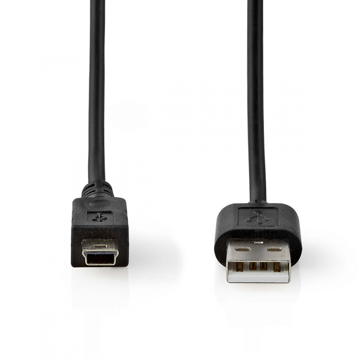 Nedis USB-kabel | USB 2.0 | USB-A Hane | Mini 5-Pin Hane | 480 Mbps | Nickelplaterad | 2.00 m | Rund | PVC | Svart | Label Nedis USB-kabel | USB 2.0 | USB-A Hane | Mini 5-Pin Hane | 480 Mbps | Nickelplaterad | 2.00 m | Rund | PVC | Svart | Label