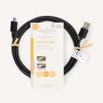 Nedis USB-kabel | USB 2.0 | USB-A Hane | Mini 5-Pin Hane | 480 Mbps | Nickelplaterad | 2.00 m | Rund | PVC | Svart | Label Nedis USB-kabel | USB 2.0 | USB-A Hane | Mini 5-Pin Hane | 480 Mbps | Nickelplaterad | 2.00 m | Rund | PVC | Svart | Label