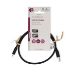 Nedis USB-kabel | USB 2.0 | USB-A Hane | USB Micro-B Hane | 10 W | 480 Mbps | Nickelplaterad | 0.50 m | Rund | PVC | Svart | Label