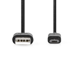 Nedis USB-kabel | USB 2.0 | USB-A Hane | USB Micro-B Hane | 7.5 W | 480 Mbps | Nickelplaterad | 1.00 m | Rund | PVC | Svart | Label Nedis USB-kabel | USB 2.0 | USB-A Hane | USB Micro-B Hane | 7.5 W | 480 Mbps | Nickelplaterad | 1.00 m | Rund | PVC | Svart | Label